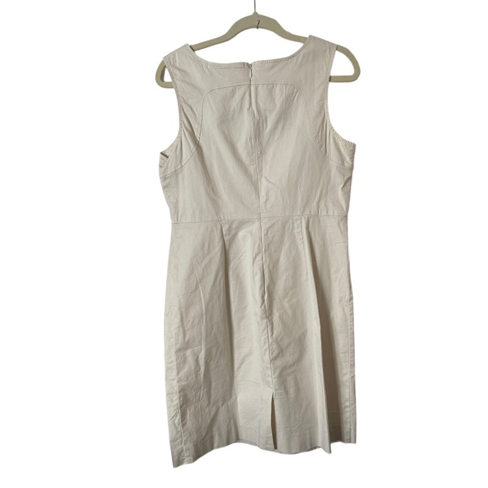 Banana Republic Cream Cotton Stretch Sheath Dress Size 10 - Picture 4 of 6